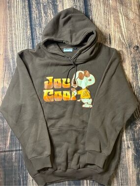 Peanuts Brown Hoodie with Joe Cool Graphic